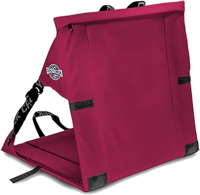 Crazy Creek Original Chair Perfect for Stadium Seats, Camping, Hiking & More, Comfort on All Terrains, Adjustable Straps, Lightweight Design, Water-Resistant Maroon