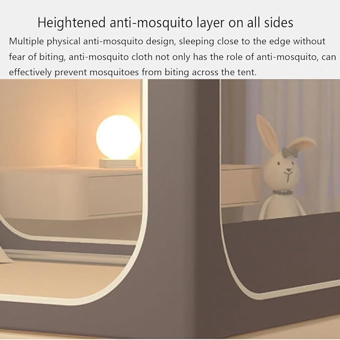 Mosquito Net for Bed 2024 Summer Blackout Dustproof Household Bed Curtain, Portable Encrypted Anti-fall Bed Canopy, Ideal for Bedroom Decorative(Gray,47.2x78.7in)