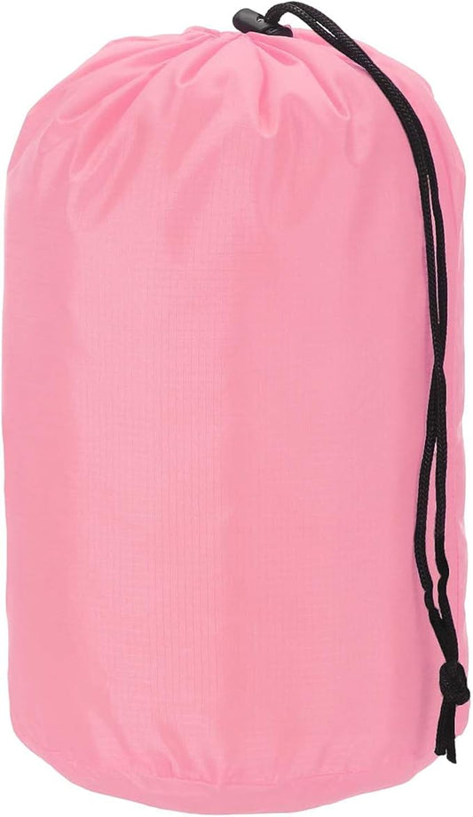 Stuff Sack, Nylon Waterproof Storage Sacks Portable Drawstring Dry Stuff Bag Gear Organization with Toggle, 7x13Inch Fit for Backpacking Camping Traveling Hiking(Pink)