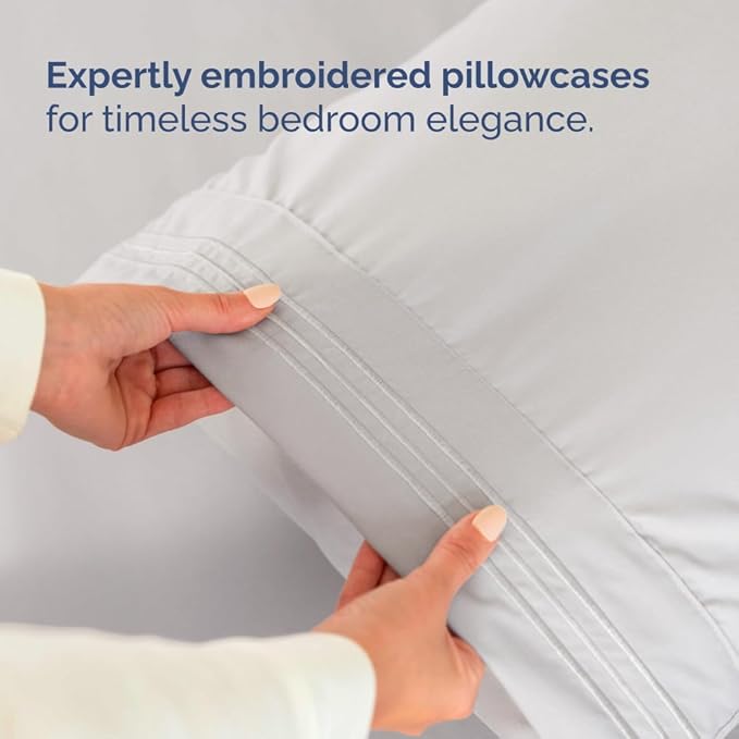 Full XL Bed Sheet - 4 Piece Full XL Bed Sheets Set - Soft, Breathable & Cooling - Hotel Luxury Bedding for Women, Men, Kids, Teens, Boys & Girls - Deep Pockets, Comfy, Fade, Wrinkle Free - French Grey