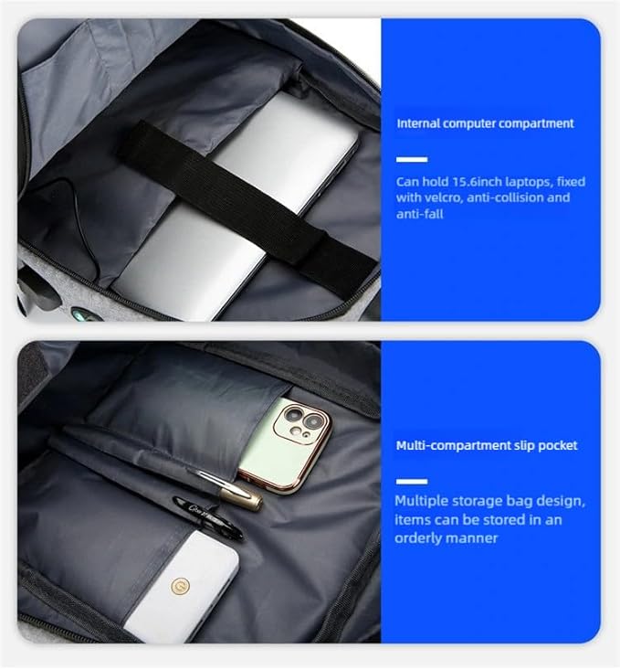 New casual backpacks with large-capacity travel anti-theft locks for both men and women (blue)