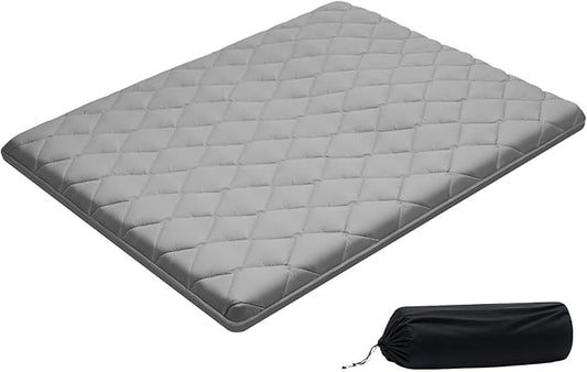 VEVOR 9-Layer Japanese Futon Mattress, 3.5" Thick Queen Tatami Mat, Foldable Roll Up Mattress for Sleeping with Storage Bag, Portable Floor Mattress for Camping Dormitory Yoga, Gray