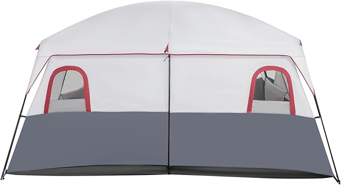 Camping Tent 8-12 People Outdoor Camping Tents, 5 Large Mesh Windows, Double Layer, Divided Curtain, Family Tent for Outdoor Camping and Backyard with Carrying Bag