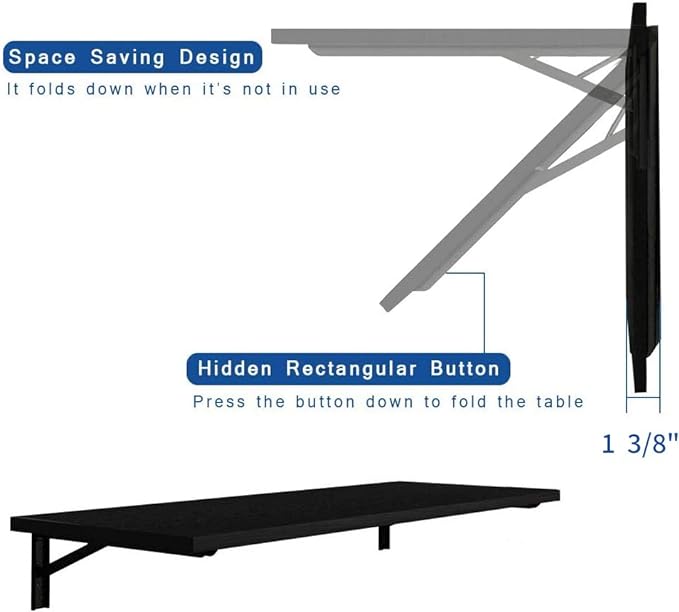 Need Small Fold Down Table Wall Mounted Heavy Duty Small Folding Wall Table Length 30 inches Width 20 inches Perfect Addition to Laundry Room/Home Bar/Kitchen & Dining Room AC15DW(7650)