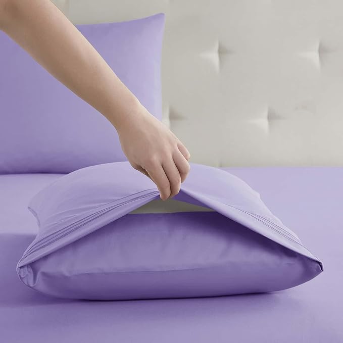 Clara Clark Cal King Sheets, 6 Piece Set - Hotel Luxury Sheets for Cal King Size Bed, Super Soft Bedding Set, Cal King Size, Lavender
