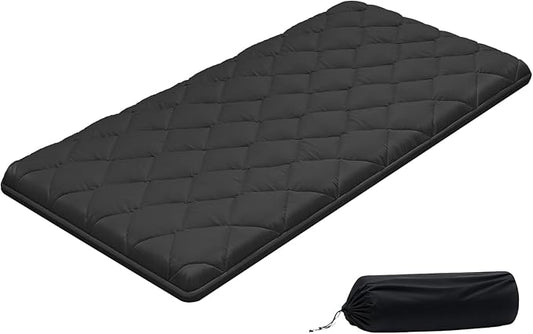 VEVOR 9-Layer Japanese Futon Mattress, 3.5" Thick Twin Tatami Mat, Foldable Roll Up Mattress for Sleeping with Storage Bag, Portable Floor Mattress for Camping Dormitory Yoga, Black