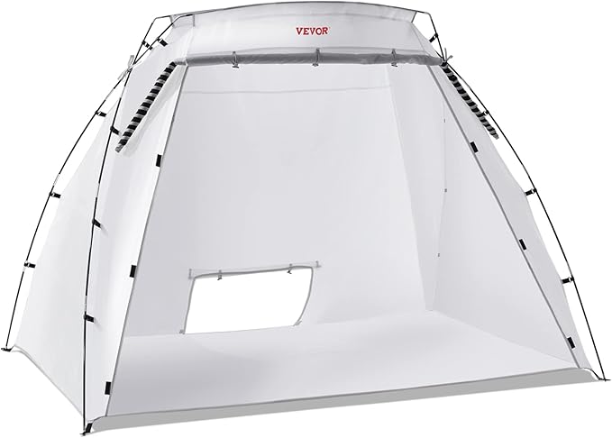 VEVOR Portable Paint Booth, Larger Spray Tent with Built-in Floor & Mesh Screen Windproof Hooks for Furniture DIY Hobby Tool, 7.5x5.2x5.2ft Spray Paint Shelter
