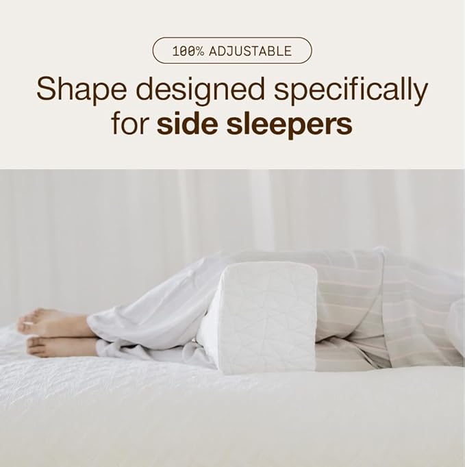 Coop Home Goods Leg Support & Knee Pillow for Side Sleeper, Adjustable Soft Orthopedic Leg Pillow for Sleeping, Pregnancy, Sciatica, Back, Hip and Joint Support with Washable Cover