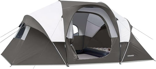 HIKERGARDEN 10 Person Camping Tent - Portable Easy Set Up Family Tent for Camp, Windproof Fabric Dome Tent Outdoor for Hiking, Backpacking, Traveling-14'x11'x74in(H)