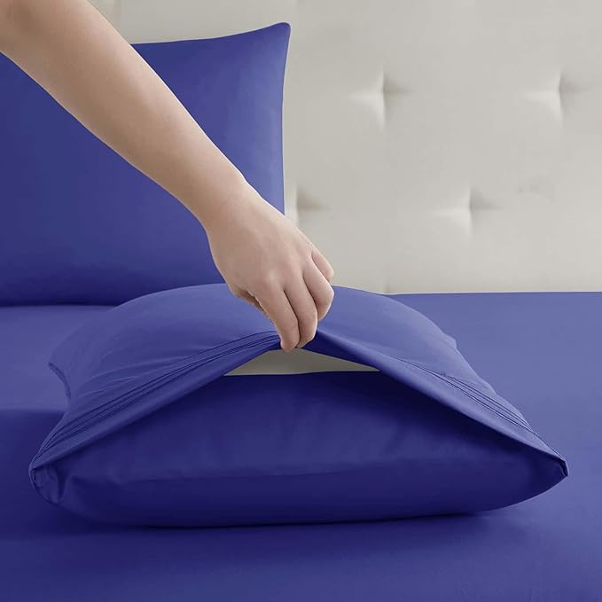 Clara Clark Twin Sheets, 5 Piece Set - Hotel Luxury Sheets for Twin Size Bed, Super Soft Bedding Set, Twin Size, Royal Blue