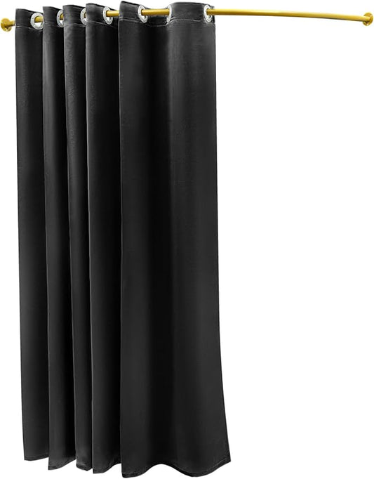 U-Dressing Room Privacy Protection Changing Room Divider - C-Shaped, Black, Big - Fitting Room Curtain for Boutique