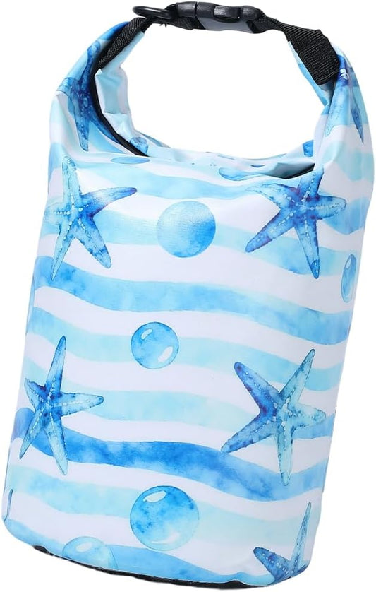 Floating Waterproof Dry Bag Backpack 5L Lightweight Ocean Starfish PVC Roll Top Dry Bag Sack for Kayaking Boating Camping Fishing Swimming Beach Rafting Hiking Outdoor Activities