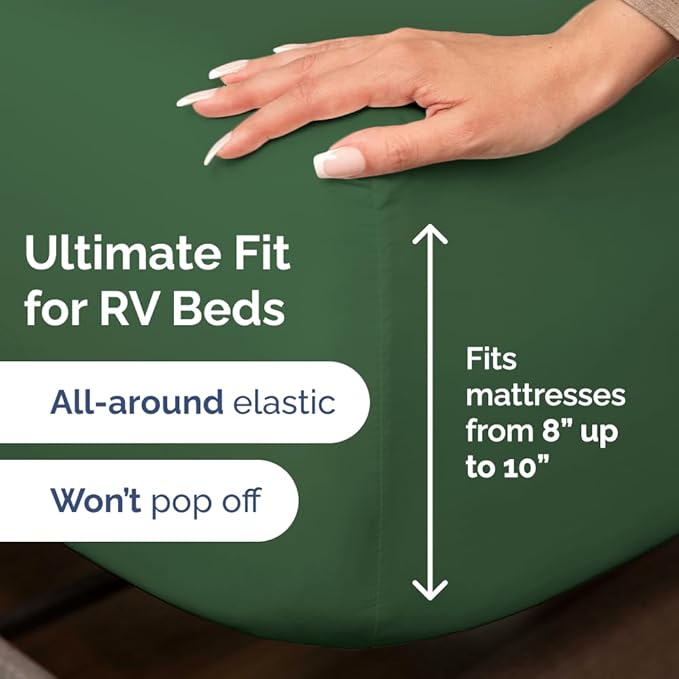 Short Queen Size 4 Piece Sheet Set - RV Short Queen, Soft, Breathable and Cooling Bed Sheets Set with Deep Pockets - Hotel Luxury Bedding for Women, Men, Kids, Teens, Boys and Girls - Emerald Green