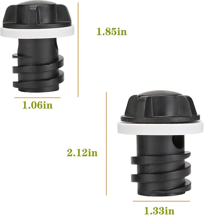 2 Pack Drain Plugs for RTIC Coolers, Large & Small Cooler Drain Plugs Compatible with RTIC 20QT, 45QT, 65QT Coolers with New Two Drains
