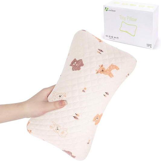vocheer Small Pillows for Sleeping, 11"x 7" Mini Travel Pillow, Tiny Pillows for Neck, Wrist, Lumbar and Knee, Pets Pillow, Cotton, Machine Washable,Pink Deer-1PC