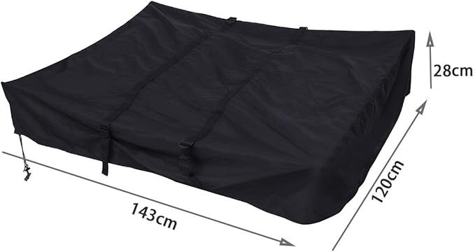 Roof Top Tent Cover RV Travel Trailer Cover 420D Oxford Cloth Cover Protection Storage Bag Roof Top Tents Camper Cover for Car Camping Black 143X120x28cm