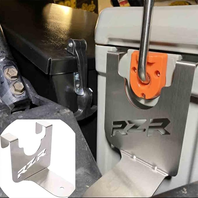 Stainless Steel Cooler Mounting Brackets for Polaris RZR XP Turbo | Fits Ozark 26 Quart Cooler & Similar Size | Durable 304 Steel UTV Cooler Holders (Not for Turbo S)