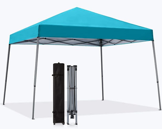 MASTERCANOPY Portable Pop Up Canopy Tent with Large Base (10x10,Turquoise)