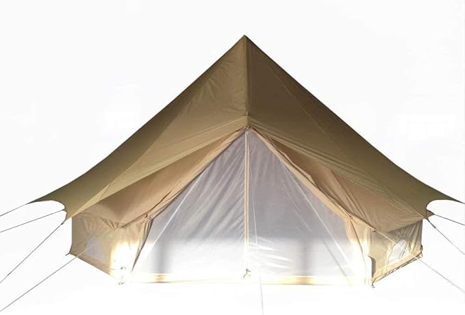 WINTENT 2 Doors All Seasons Cotton Canvas Bell Tent with Stove Jack for Camping 4/6/8/10 Persons