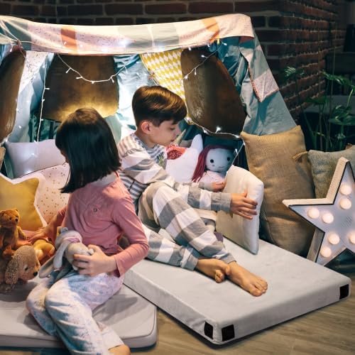 Memory Foam Camping Mattress Pad, Camping Essentials, Portable Mat, Guest Bed for Sleepover Car, Roll Up Floor Bed for Tent, Cot, Truck, SUV, Outdoor Travel with Travel Bag