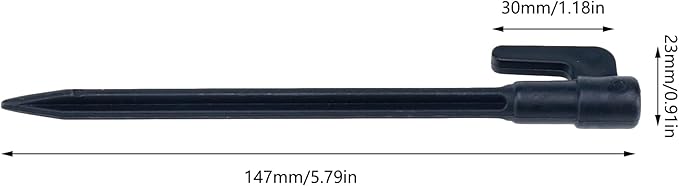 20pcs Heavy Duty Plastic Landscape Edging Stakes Plant Support Lawn Stake Durable Tent Pegs Spike Hook for Outdoor Activities Garden Camping Black