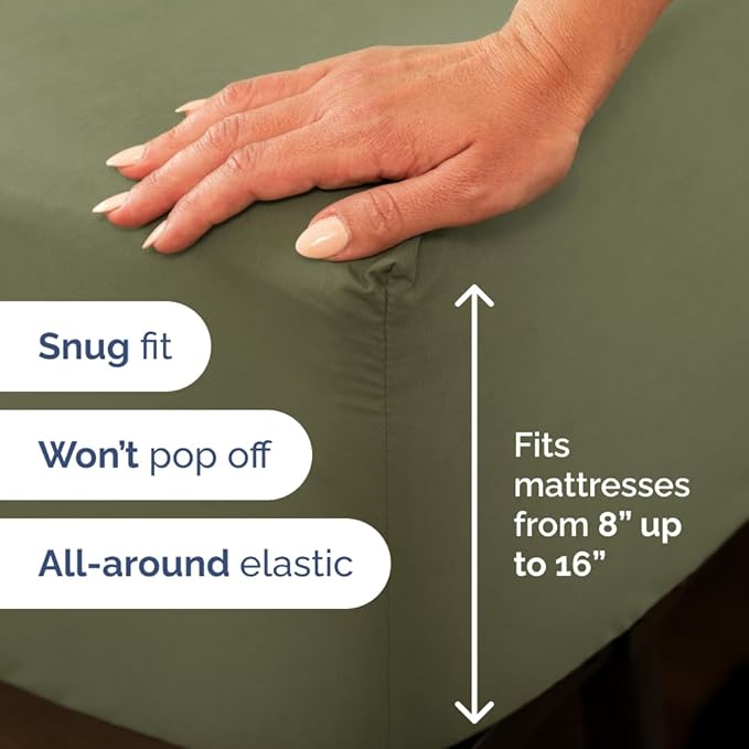 Full XL Bed Sheet - 4 Piece Full XL Bed Sheets Set - Soft, Breathable & Cooling - Hotel Luxury Bedding for Women, Men, Kids, Teens, Boys & Girls - Deep Pockets, Comfy, Fade & Wrinkle Free - Sage Green