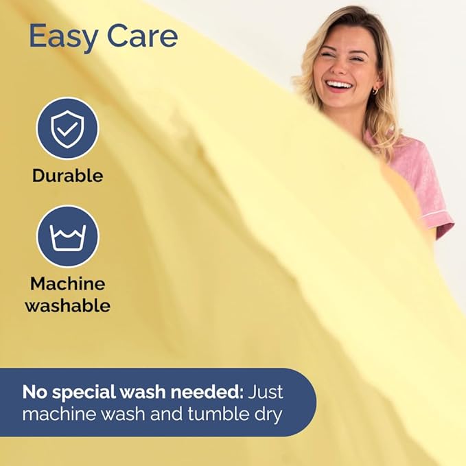 Full XL Bed Sheet - 4 Piece Full XL Bed Sheets Set - Soft, Breathable & Cooling - Hotel Luxury Bedding for Women, Men, Kids, Teens, Boys & Girls - Deep Pockets, Comfy, Fade and Wrinkle Free - Yellow