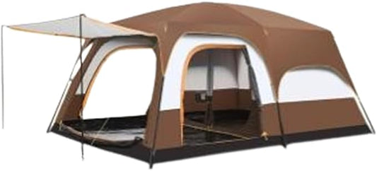 Canvas Bell Tent, Waterproof Breathable Wall Tent, Glamping Tent, Detachable Groundsheet for Camping Party,Outdoor Wind and Rain Resistant (Coffee A)