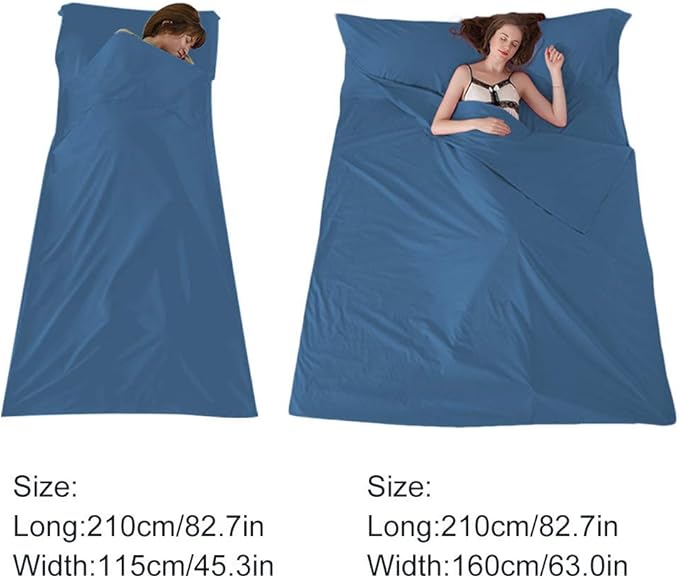 Sleeping Bag Liner Travel Sheets for Hotel Camping Sheets Travel Bed Sheets for Hotel Lightweight Single &Double Compact Sleeping Bag Sack Breathable Travel Sleeping Bag for Hotels Adult Compact Sacks