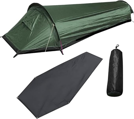 Single Person Backpacking Tent Hiking Bivy Tent Lightweight Sleeping Bag Tent with Ground Cloth,Backpacking Tent
