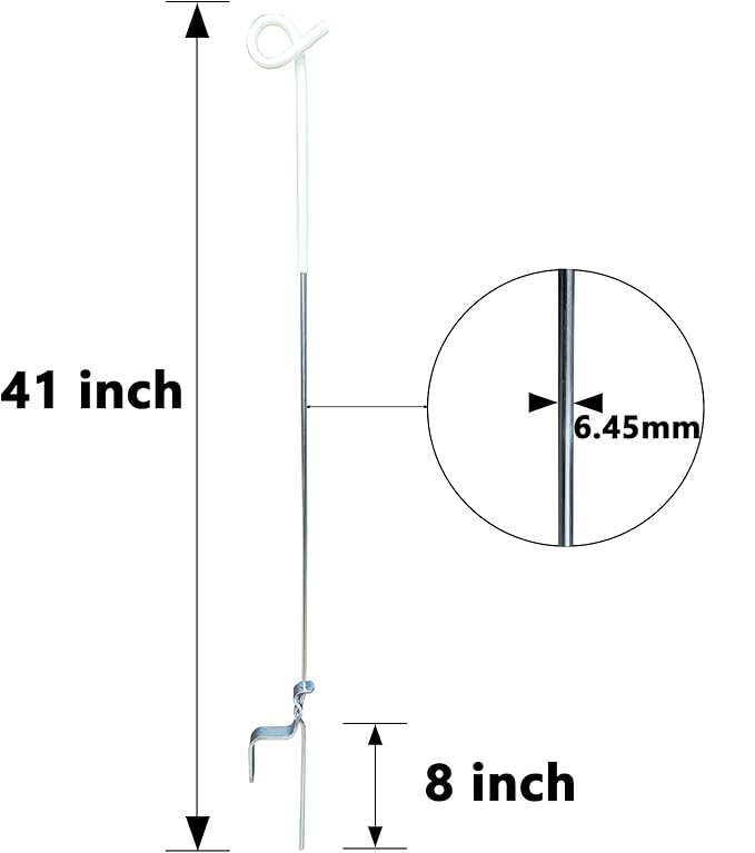 ARIFARO Step in Fence Post 41 Inch Pig Tail Step-in Fence Post,Electric Fencing Post,Metal Fence Post for Control of Most Animals Pack of 30,Black