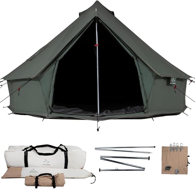 WHITEDUCK Regatta Canvas Bell Tent - w/StoveJack, Waterproof, 4 Season Luxury Camping and Glamping Yurt Tent Outdoor