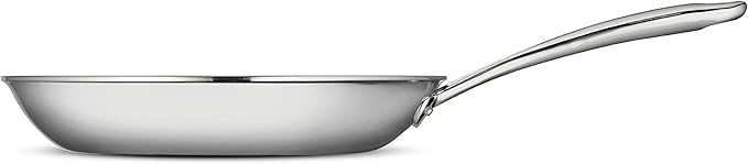 Tramontina Boston Tri-Ply Clad Stainless Steel 10-Inch Frying Pan, Induction-Ready Skillet, Dishwasher-Safe, NSF-Certified, Made in Brazil