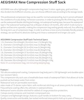 New 1.5L-45L Ultralight Compression Sack for Sleeping Bag Accessories Waterproof Nylon Stuff Sack Outdoor Ultralight Storage Bag