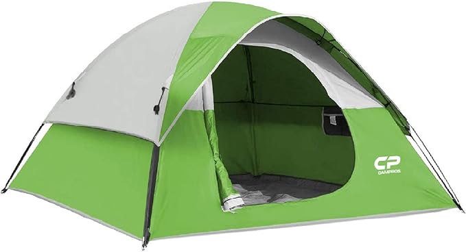CAMPROS CP Tent 3 Person Camping Tents, Gifts for Family Waterproof Windproof Backpacking Tent with Top Rainfly, Easy Set up Small Lightweight Dome Tents, Hiking Beach - Green
