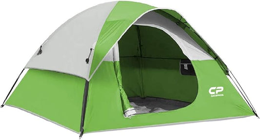 CAMPROS CP Tent 3 Person Camping Tents, Gifts for Family Waterproof Windproof Backpacking Tent with Top Rainfly, Easy Set up Small Lightweight Dome Tents, Hiking Beach - Green