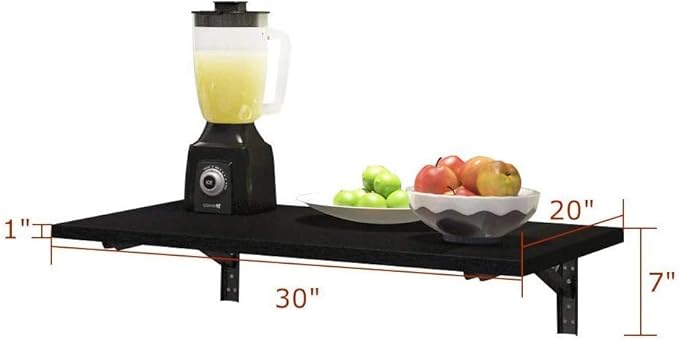 Need Wall Mounted Folding Table - Heavy Duty Small Fold Down Dining Table Length 30" Width 20" Perfect Addition to Home Office/Laundry/Home Bar/Kitchen & Dining Room AC15CB(L30 W20)
