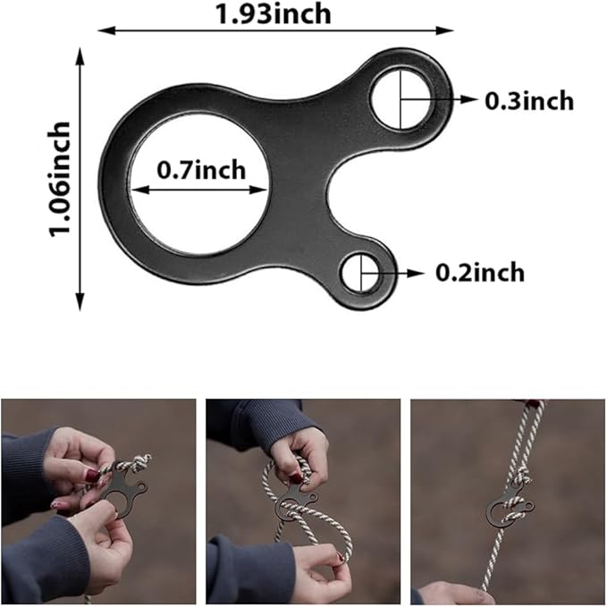 Guyline Tensioner Tent Rope Tensioner - 24Pcs - Alloy Camping Tent Guyline Cord Adjuster Combination Camping Gear (Black, Joints)
