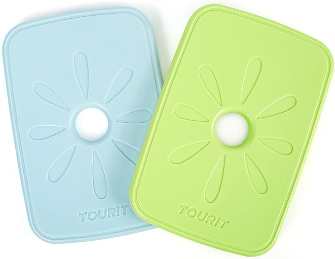 TOURIT Ice Packs for Lunch Boxes/Bags and Coolers, Lunch Box Cooler Ice Packs Reusable, Slim and Long Lasting Cool Pack for Work, Picnic or Camping