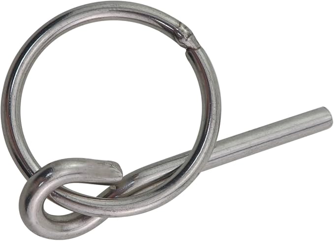 6PCS Stainless Steel Tent Pole Pin Rings Silver Metal Single Pin Ring Plug Accessories for Outdoor Camping Hiking Fishing Picnics Hiking