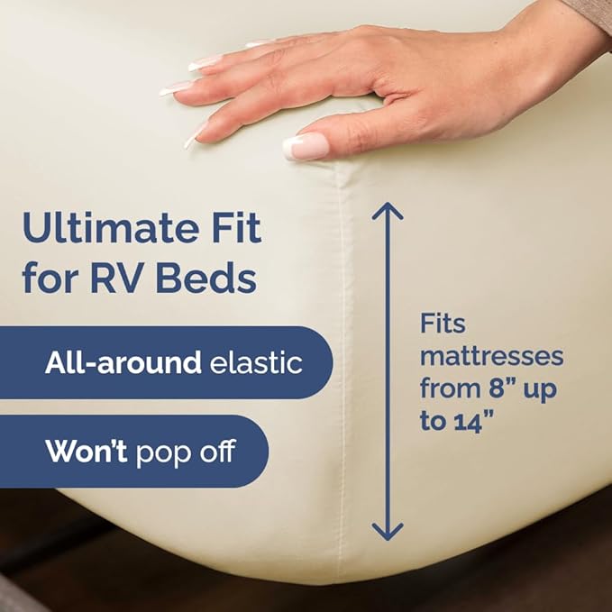 Short Queen Size 4 Piece Sheet Set - RV Short Queen, Soft, Breathable & Cooling Bed Sheets Set with Deep Pockets - Hotel Luxury Bedding for Women, Men, Kids, Teens, Boys and Girls - Oeko-Tex - Wheat