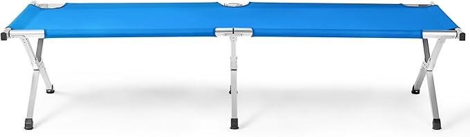 Camp Bed, Portable Folding Camping Cot for Adults,Indoor Outdoor Portable Sleeping Cot for Hiking, Camping with Carrying Bag Army (Blue)