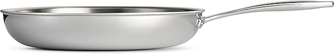 Tramontina Signature Tri-Ply Clad Stainless Steel 12-Inch Large Frying Pan, Induction-Ready Skillet, Dishwasher-Safe, NSF-Certified, Made in Brazil