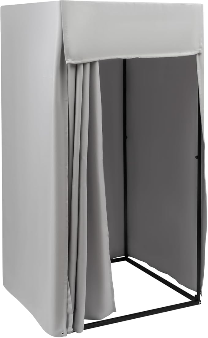 Grey Portable Rectangular Changing Room Tent - Privacy Fitting Room for Boutique & Shopping Mall (Indoor/Outdoor) - Removable