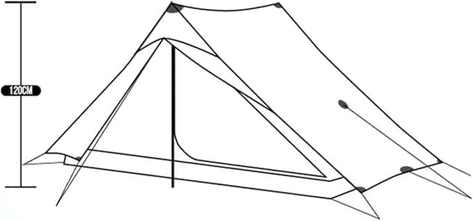 3F UL GEAR Lanshan 2 Person Tent Hiking Ultralight Camping Tent Professional 15D Silnylon Rodless Trekking Pole Tent Waterproof Backpacking Outdoor for Camping, Bivvy