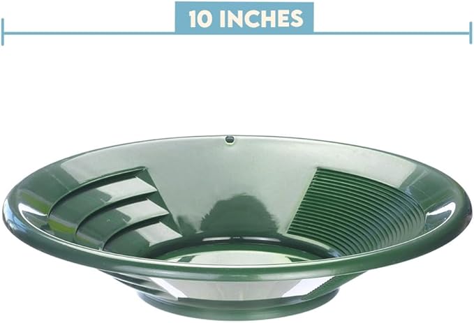SE 10" Green Plastic Gold Pan with Dual Riffles - GP1012G10