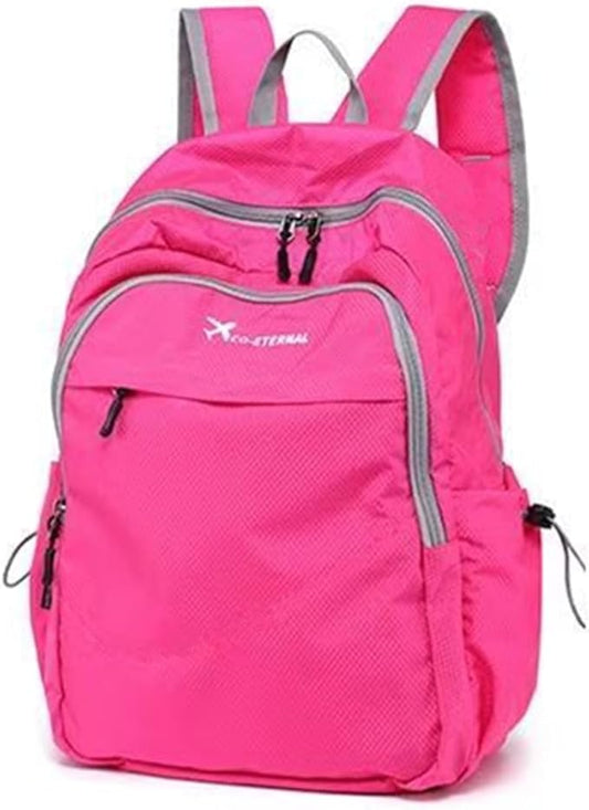 Geboldil Men's and women's lightweight foldable hiking travel backpack waterproof camping backpack fuchsia