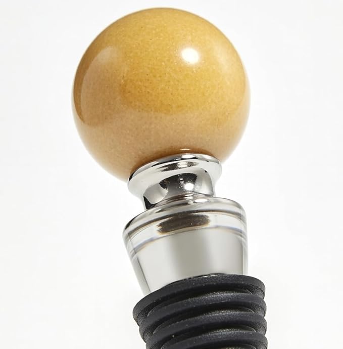 Homestia Wine Stopper, Wine Bottle Stopper Wine Saver with Silicone Reusable Wine Corks, Leak Proof Keep Fresh, Perfect for Wedding Parties and Gifts (Yellow, Gemstone)