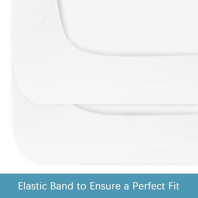 Biloban Twin Fitted Sheet 2 Pack, Twin Bedding Fitted Sheets Only with Deep Pocket up to 14", Bottom Sheet, Shrinkage & Stain Resistant Fitted Bed Sheets, Wrinkle Free & Easy Care, White