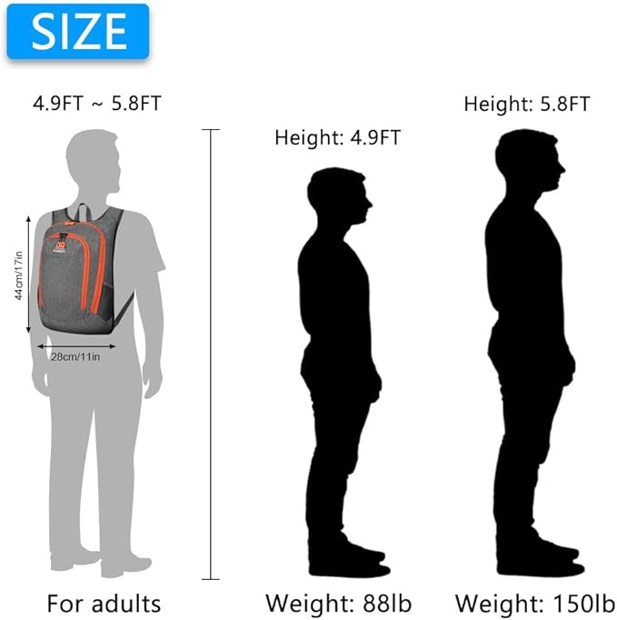 Esup 15L Small Hiking Backpack Foldable Lightweight Travel Day Pack Packable Camping Backpack for Women Men (Black)